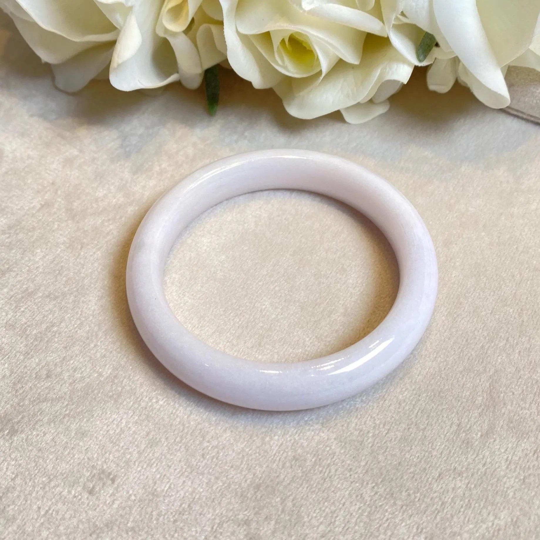 55.6mm Natural Jadeite Real Jade Round Bangle Bracelet