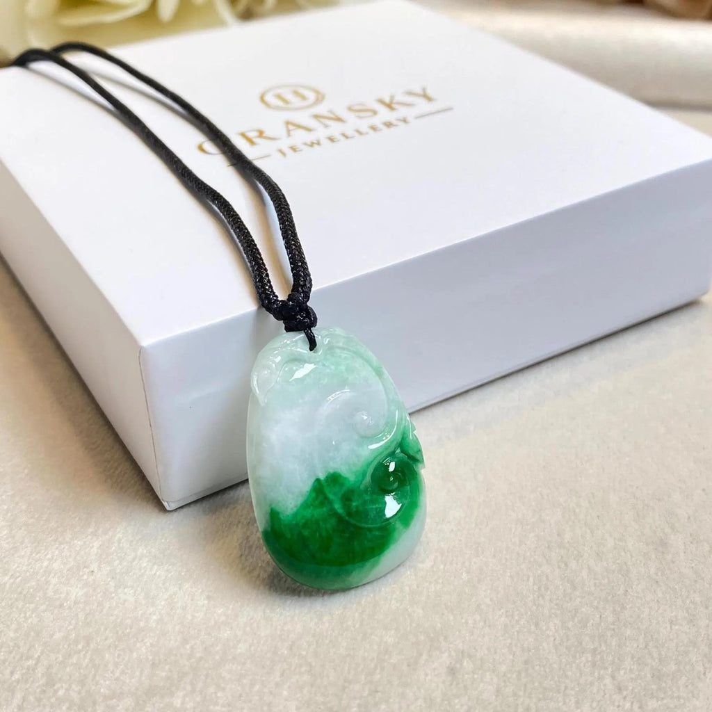 Ruyi Green Jade Pendant – Natural Burmese Jadeite