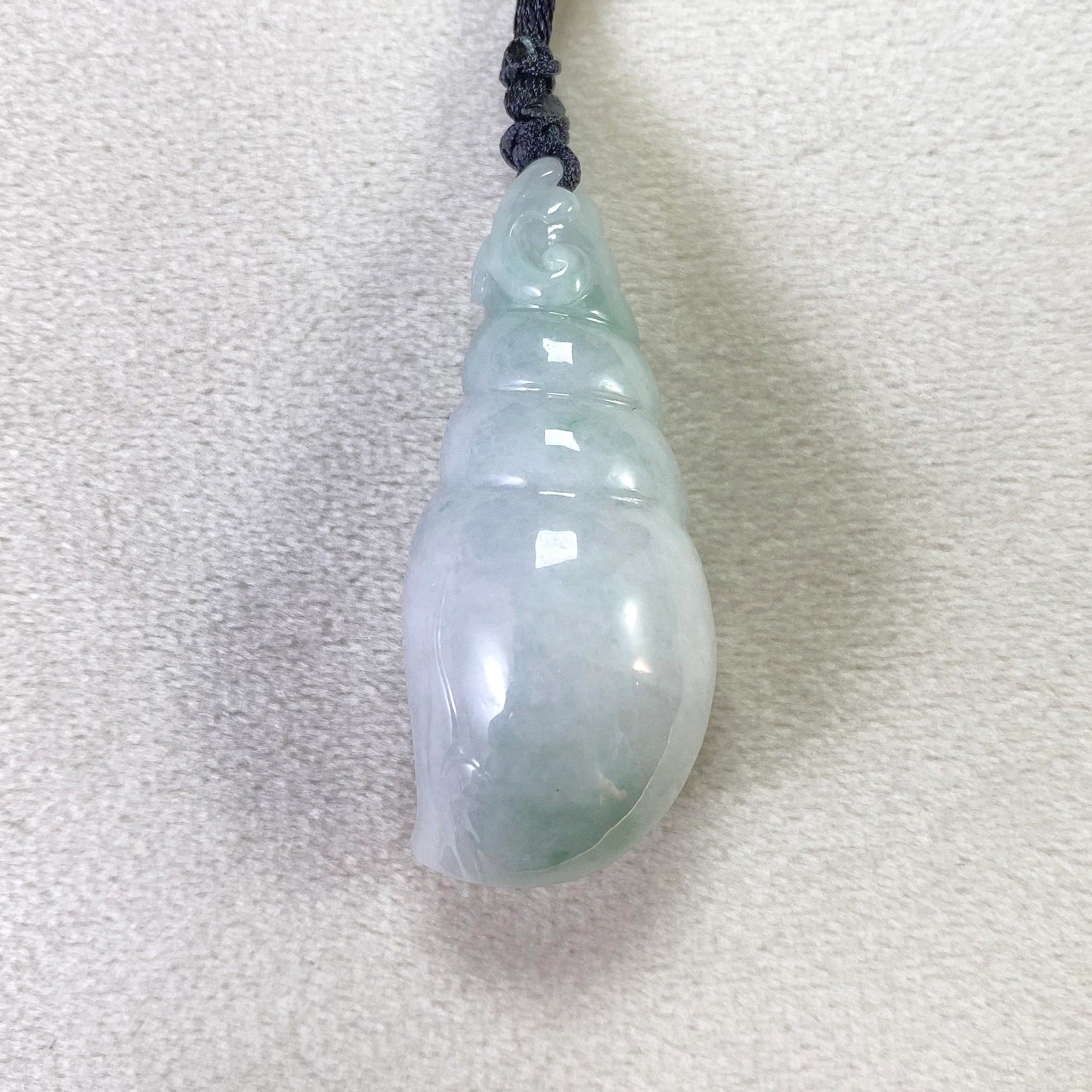 Gransky Natural Burmese Jadeite Sea Shell Pendant - Handmade Ocean Inspired Jewelry Gift