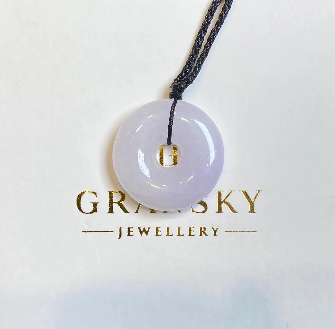 Gransky 24.3mm Purple Jadeite Donut Disc Pendant - Natural Grade A Burmese