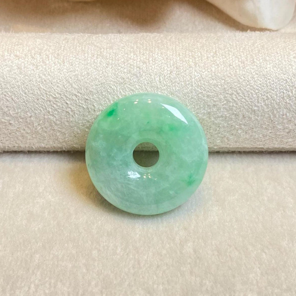Bright Apple Green Burmese Jade Donut Pendant - 5 Unique Variants