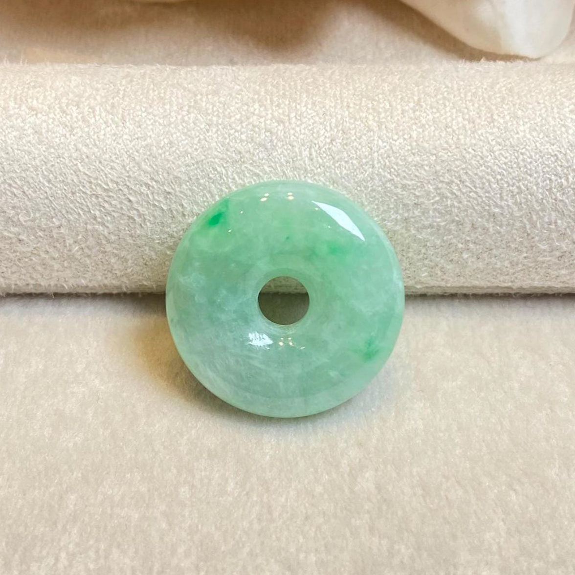 Bright Apple Green Burmese Jade Donut Pendant - 5 Unique Variants
