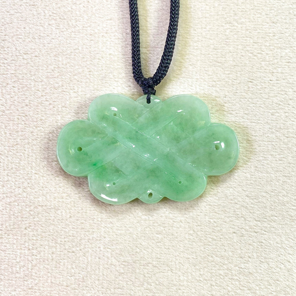 Handcrafted Green Jade "Six Knots" Pendant – Symbol of Harmony & Prosperity