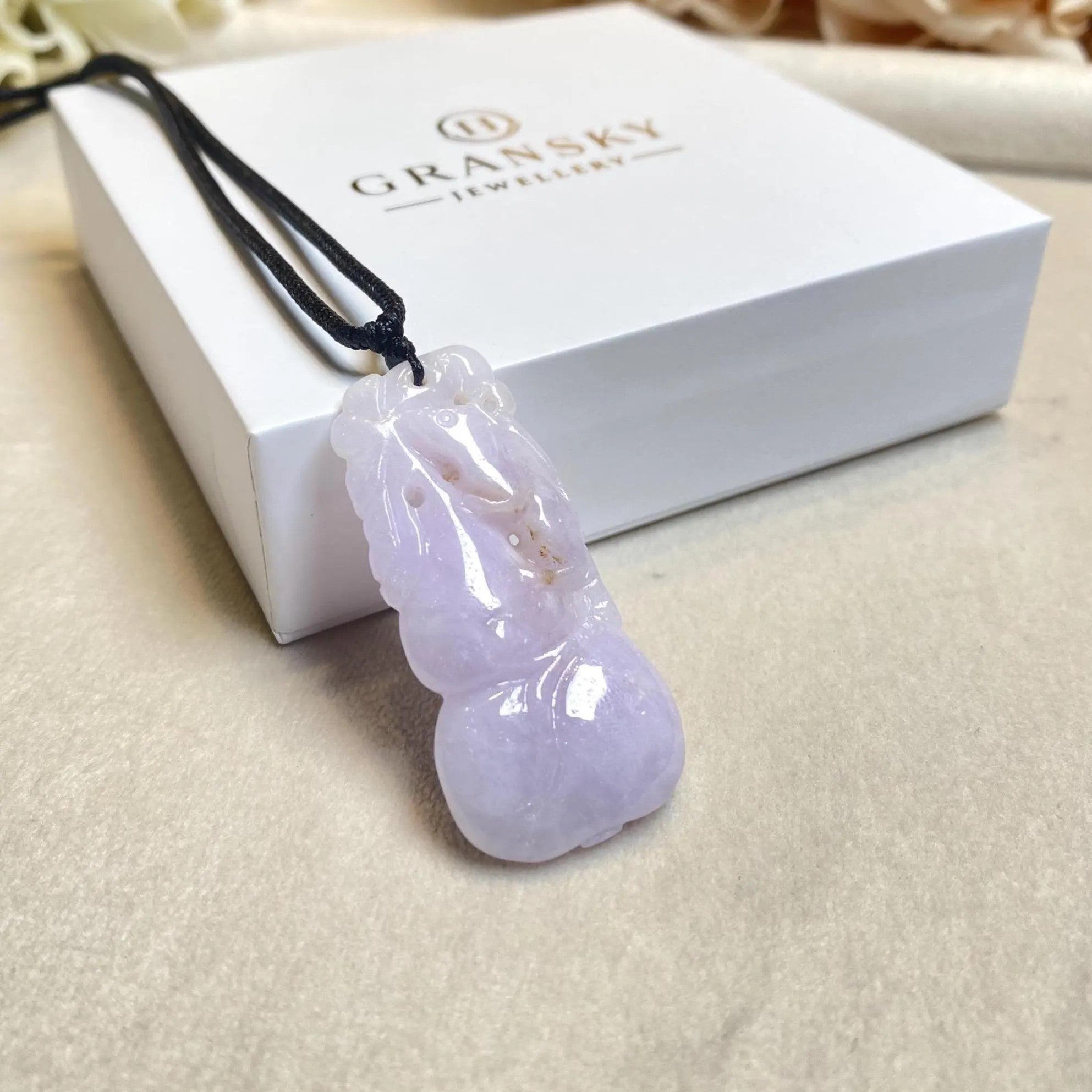 45mm Purple Jade Hulu Pendant – Natural Type-A Jadeite
