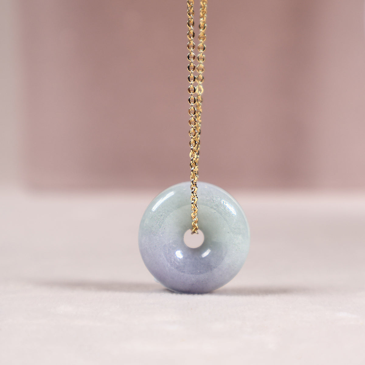 Gransky Purple and Green Donut Jade Pendant Necklace