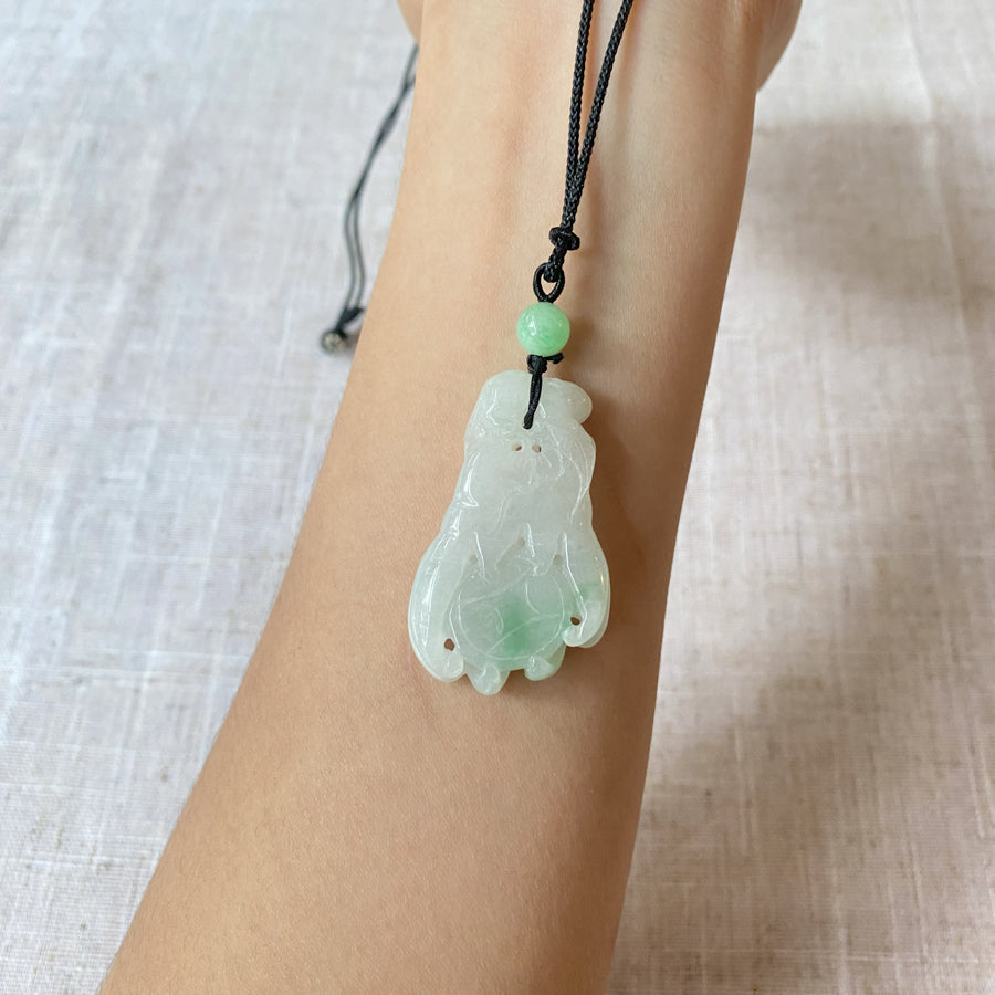 Lucky Buddha's-Hand Two Tone Jade Pendant Natural Burmese Gemstone