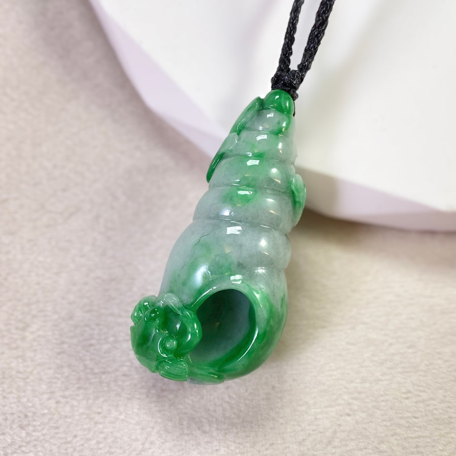Gransky Natural Burmese Jadeite Sea Shell Pendant - Handmade Ocean-Inspired Jewelry Gift