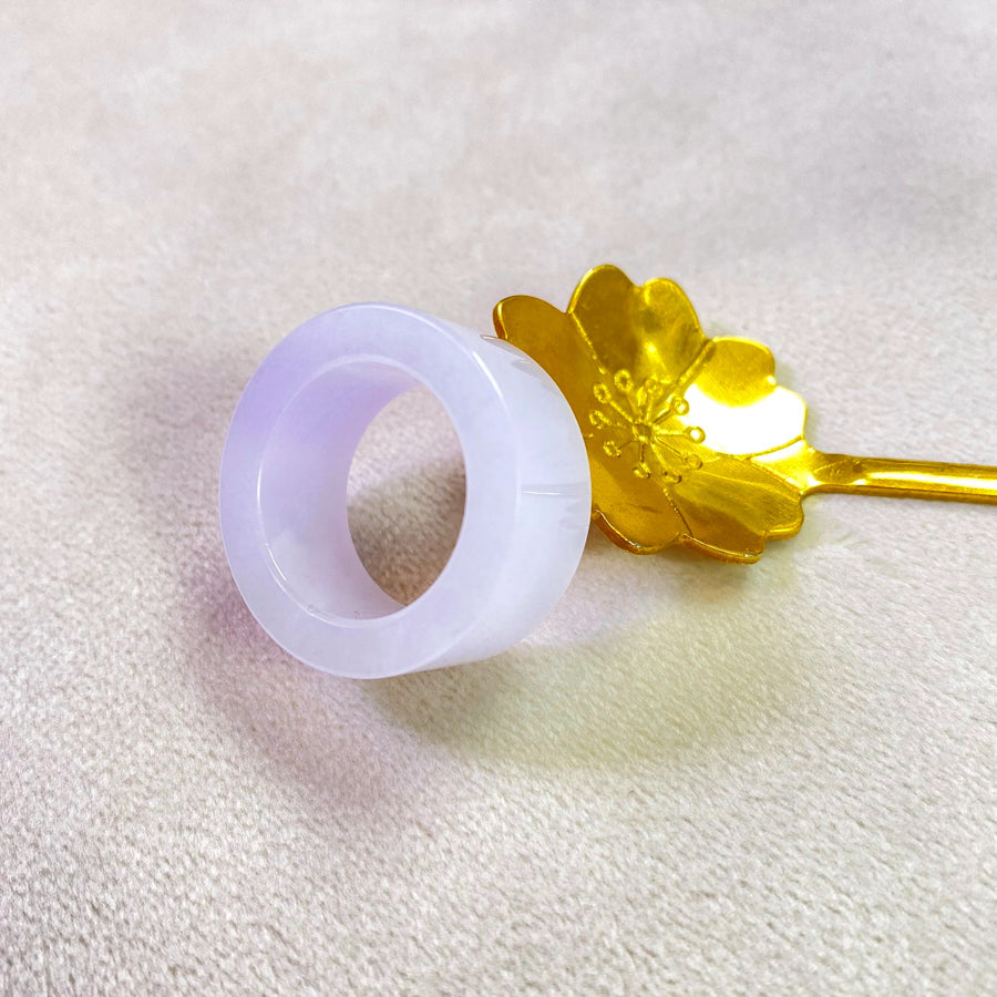 US 7-8 Gransky Handmade Genuine Purple Jadeite Type A Purple Jade Ring