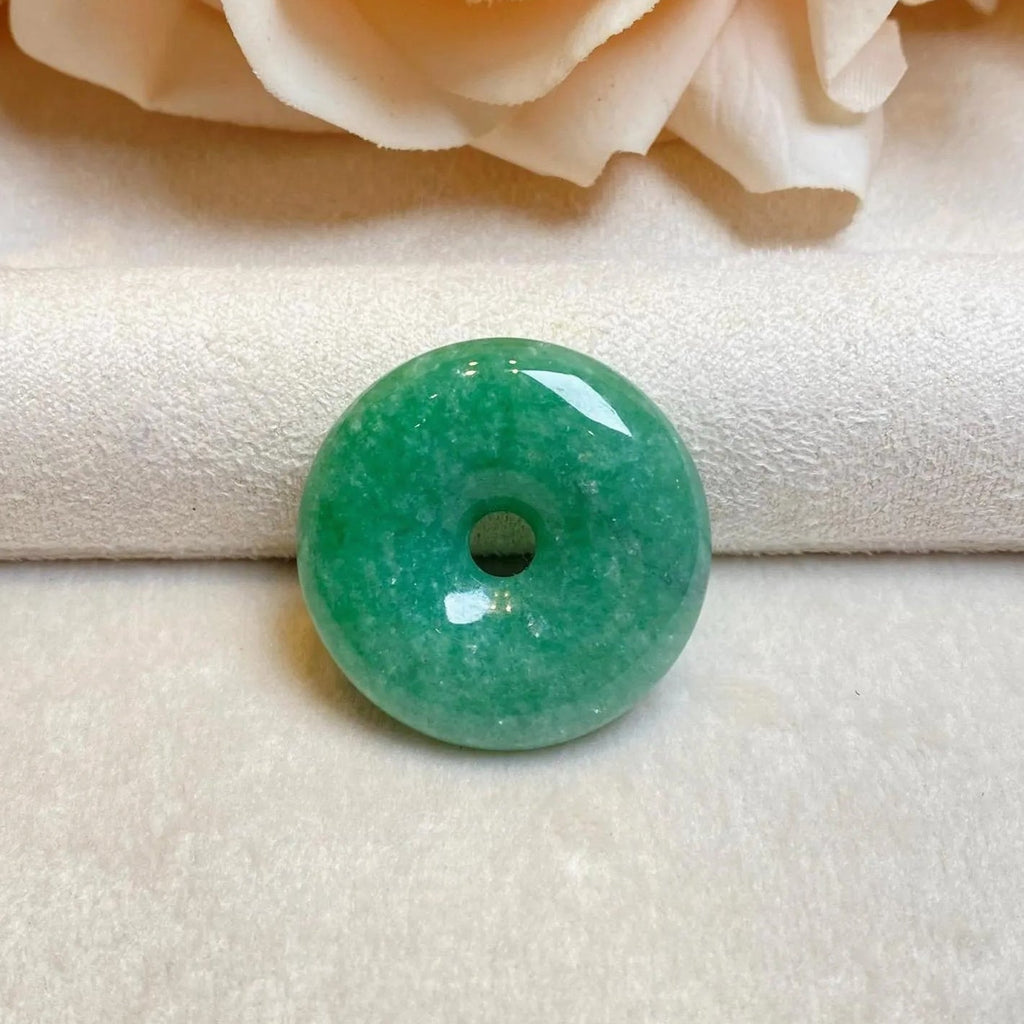Intense Green Burmese Jade Disc Pendant