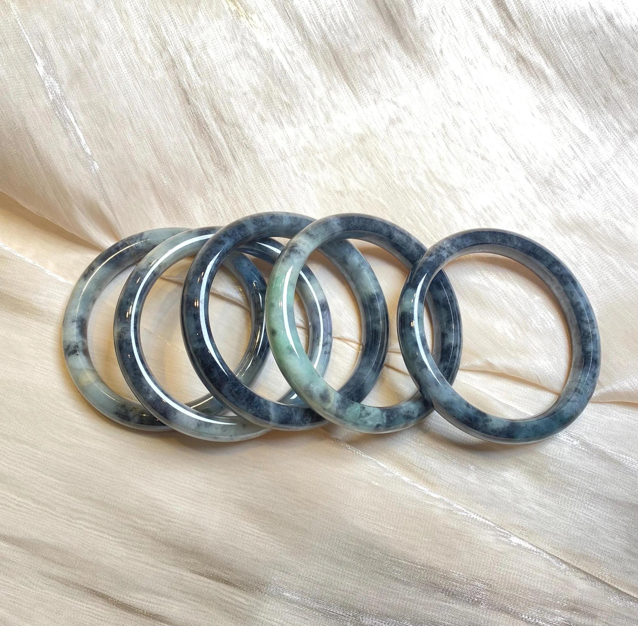 Natural Jadeite Real Jade Green Bangle Bracelet 60mm