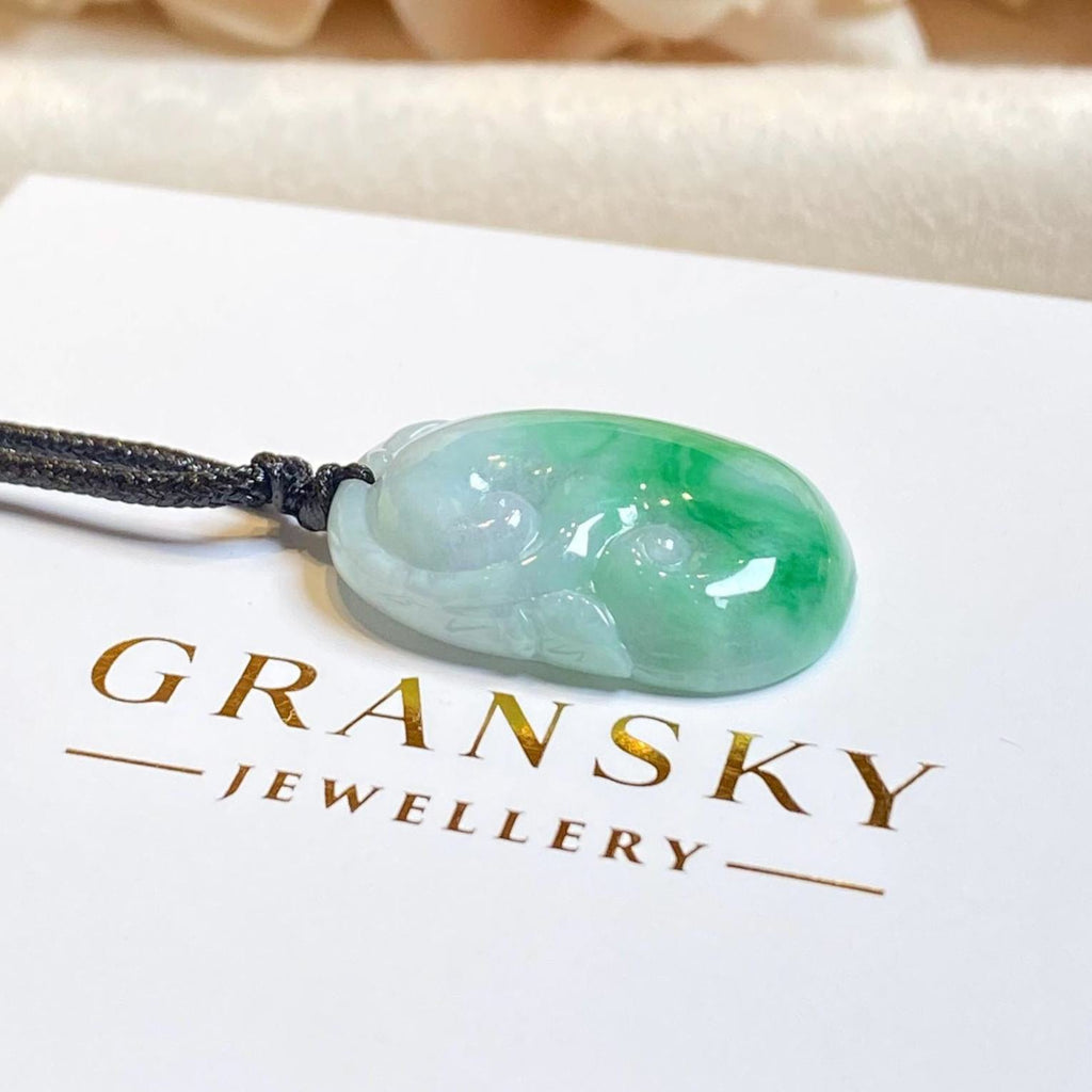 Ruyi Green Jade Pendant – Natural Burmese Jadeite