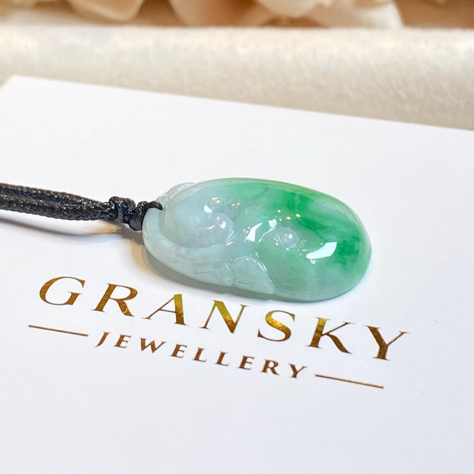 Ruyi Green Jade Pendant – Natural Burmese Jadeite