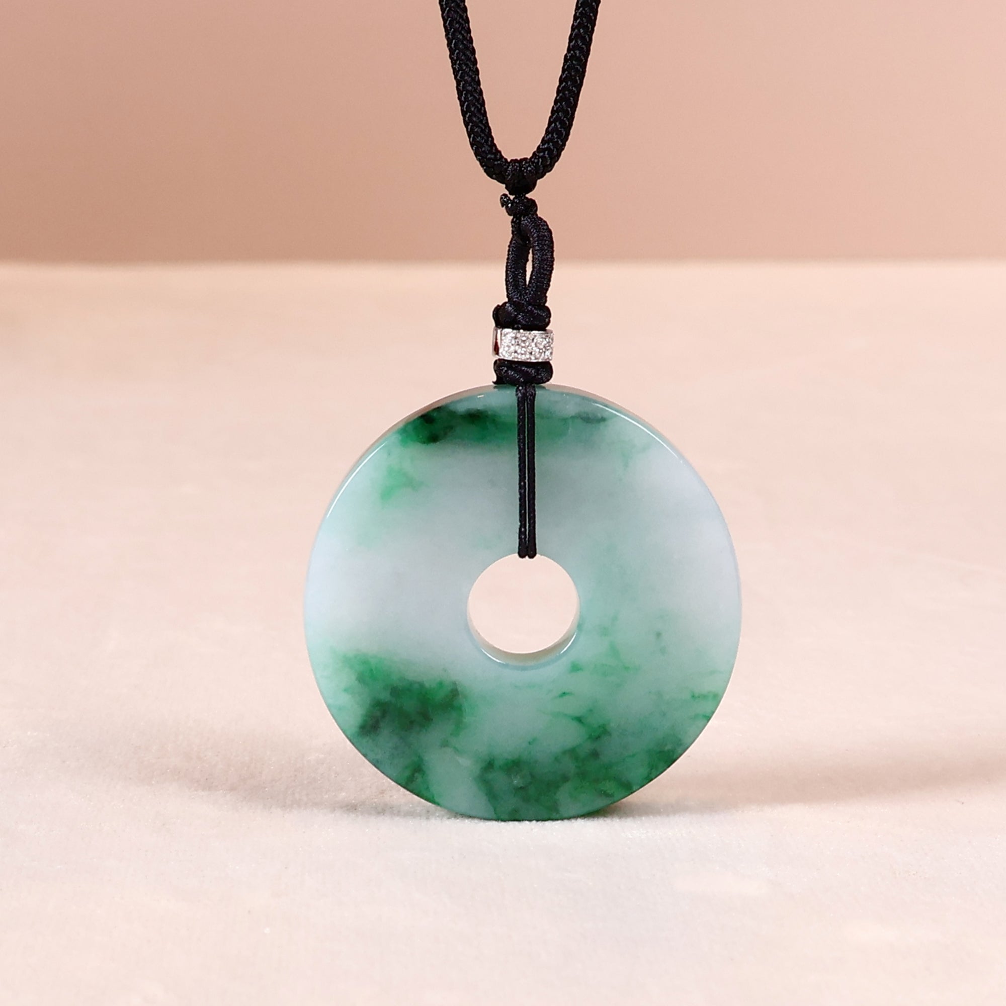 Gransky Premium Jade Big Jade Disc Pendant Necklace