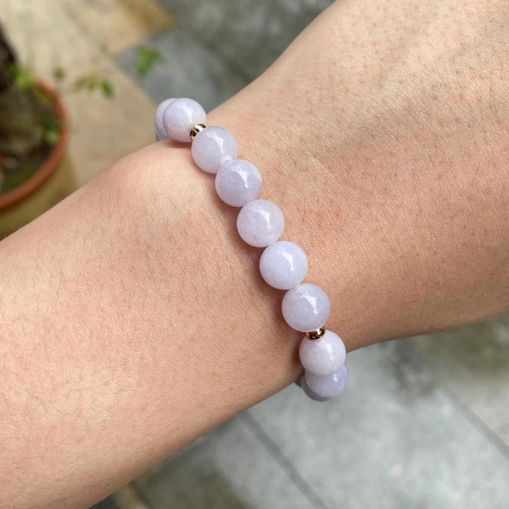 Burmese Jade Bracelet, Jade Stone Bead Bracelet, Natural Jade Gemstone Bracelet, Jade Healing Jewelry, Jade Bracelet Man& Woman, Purple Jade