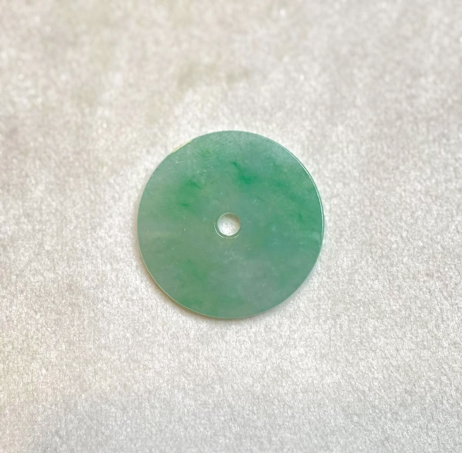 Daint Green Disc Donut Jade Pendant