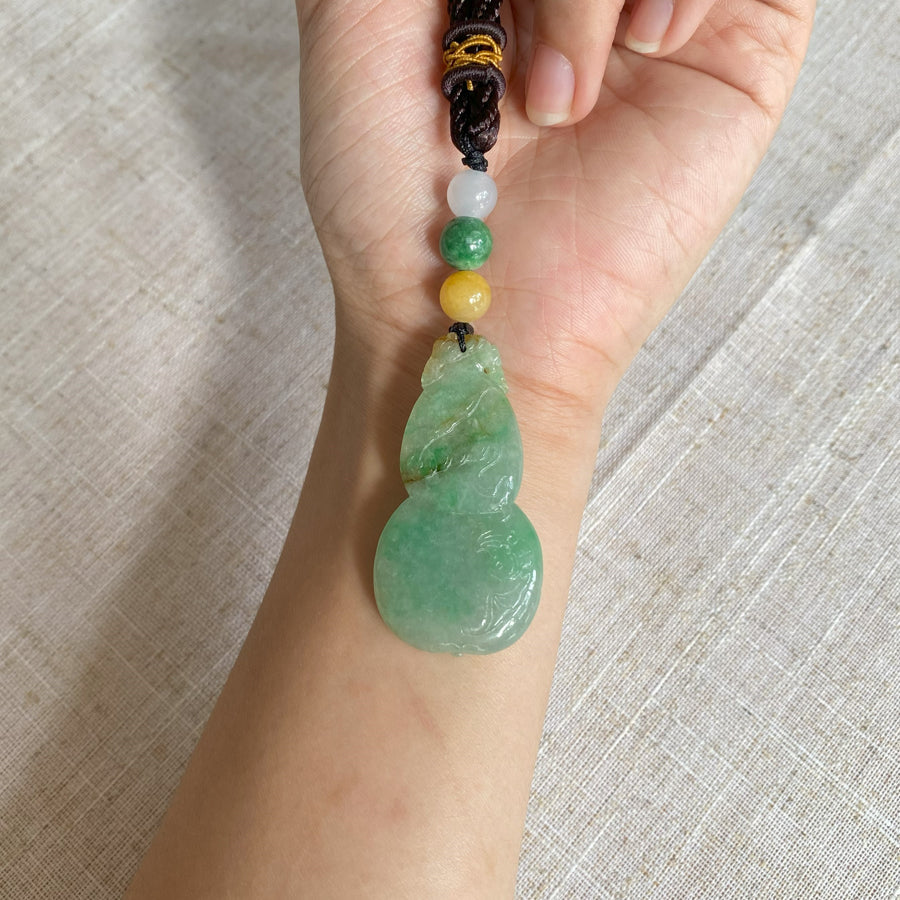 Natural Type A Burmese Jade Hulu Jade Pendant Necklace