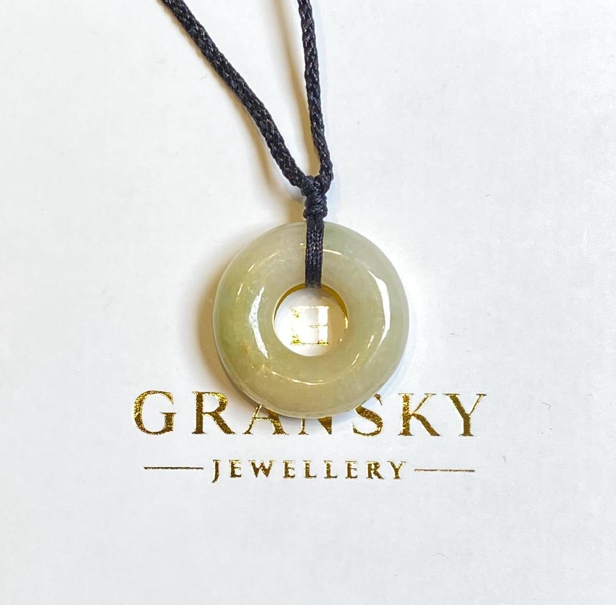 Gransky Jewellery Brown Jade Jadeite Donut Pendant 31mm