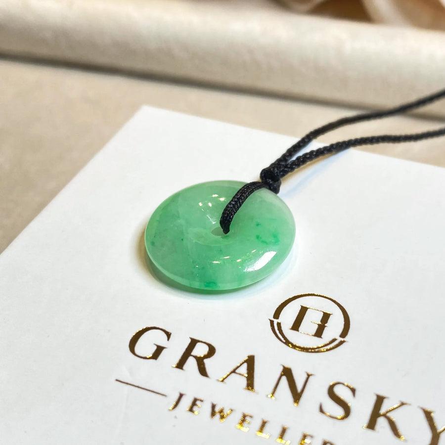 Gransky Jewellery Apple Green Type-A Jadeite Round Disc Pendant - 21.6mm