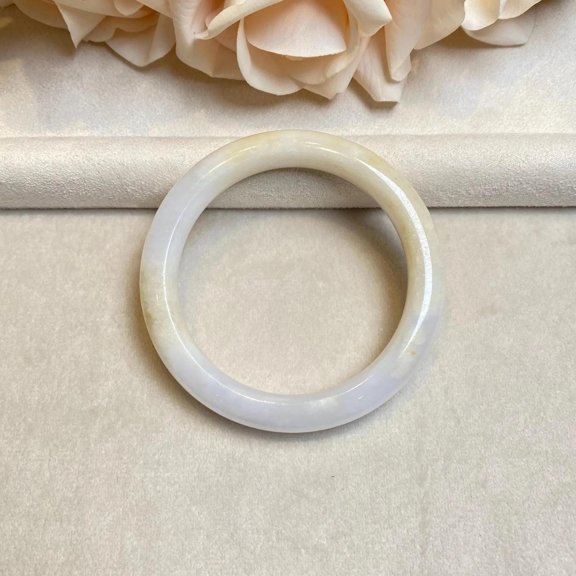 56.5-58.0mm Natural Jadeite Real Jade Round Bangle Bracelet