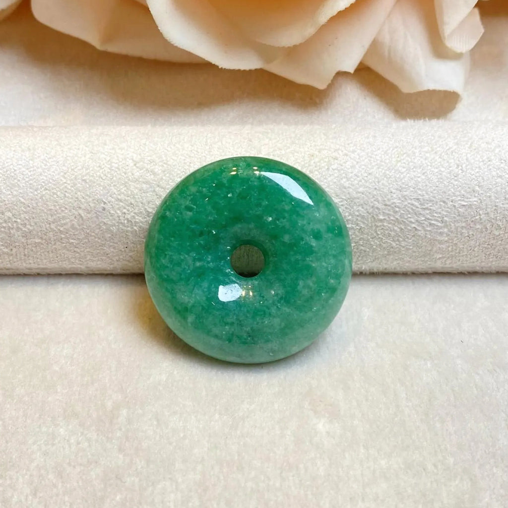 Intense Green Burmese Jade Disc Pendant
