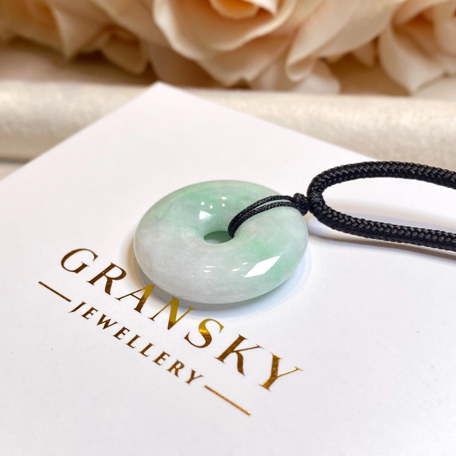 Dainty Green Burmese Jade Disc Pendant