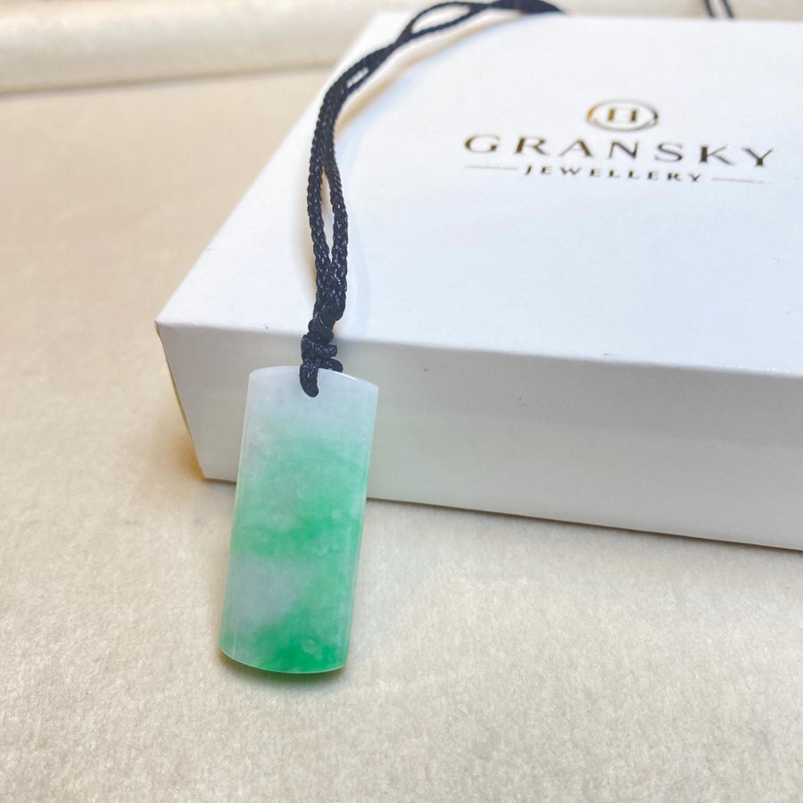 Green Jade Rectangular Pendant Grade A Burmese