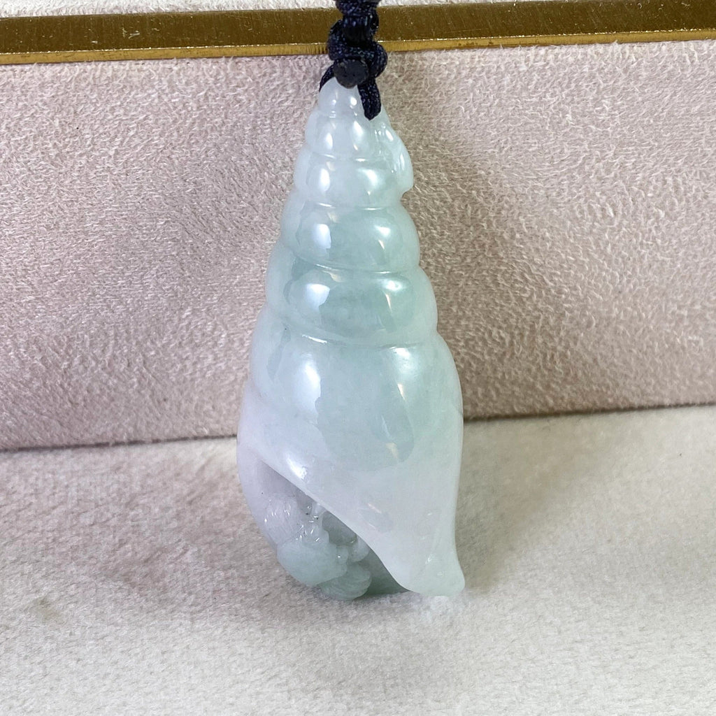 Gransky Natural Burmese Jadeite Sea Shell Pendant - Handmade Ocean Inspired Jewelry Gift