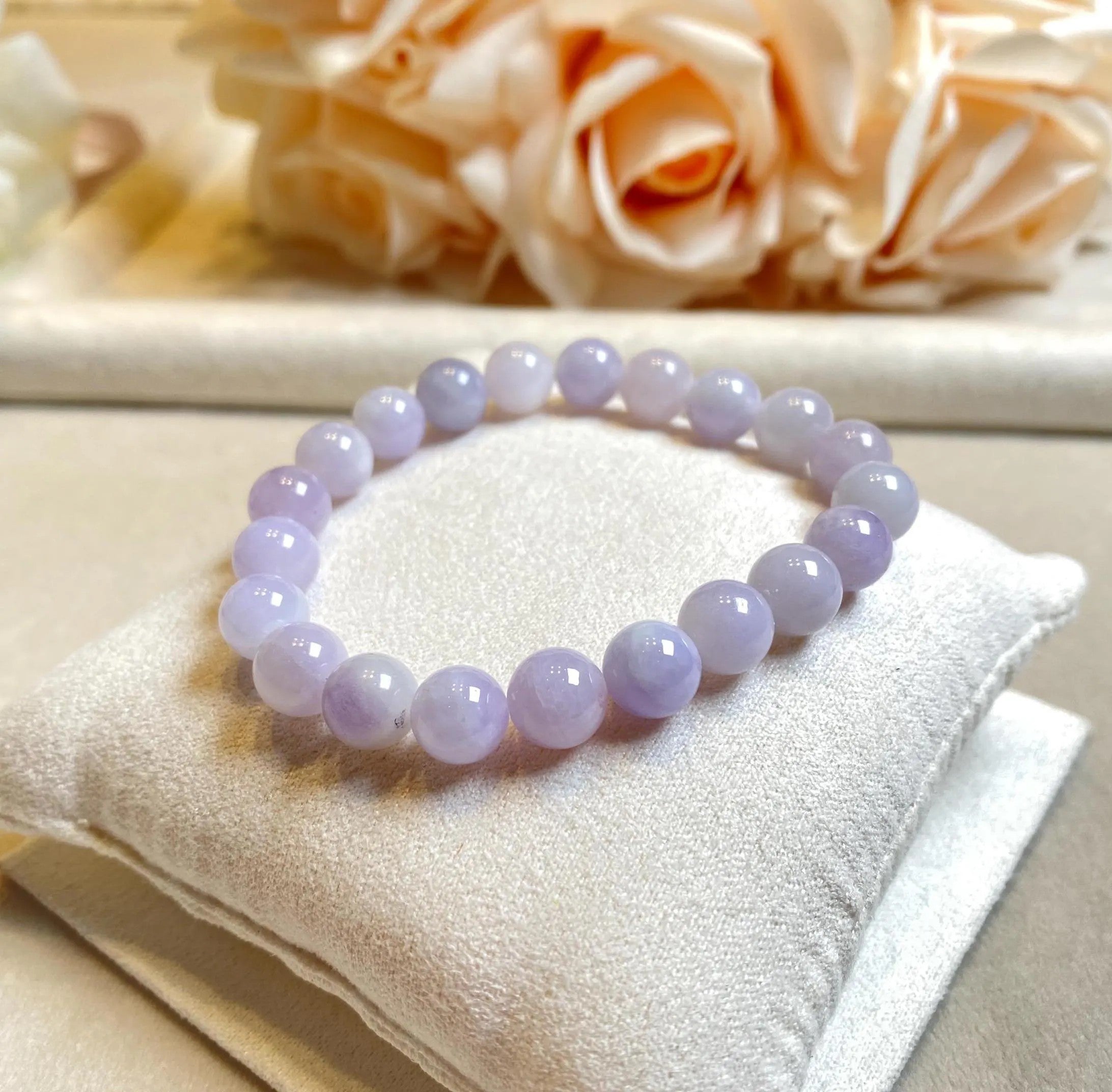 18cm Burmese Jade Bracelet, Purple Jade Bead Bracelet, Natural Jade Gemstone, Jade Healing Jewelry, Jade Bracelet Men and Women