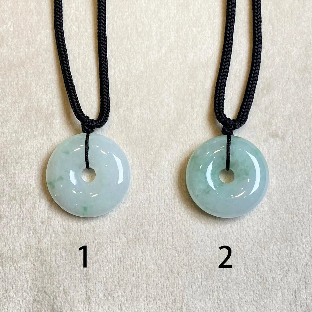 Gransky Natural Men's Type A Green Jade Disc Pendant