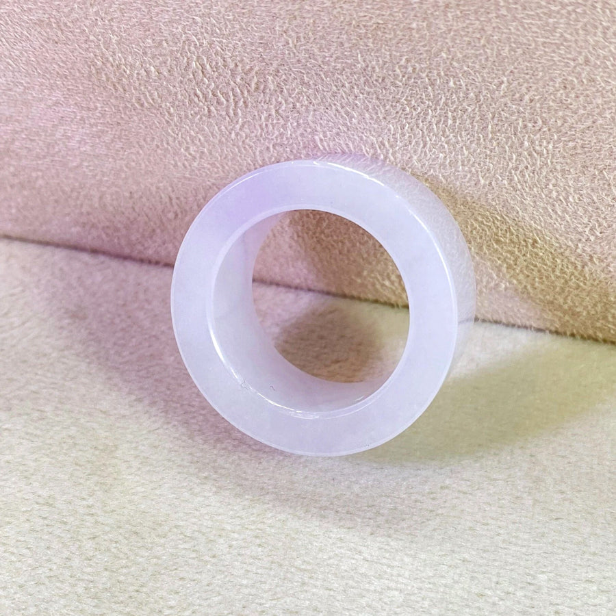 US 7-8 Gransky Handmade Genuine Purple Jadeite Type A Purple Jade Ring