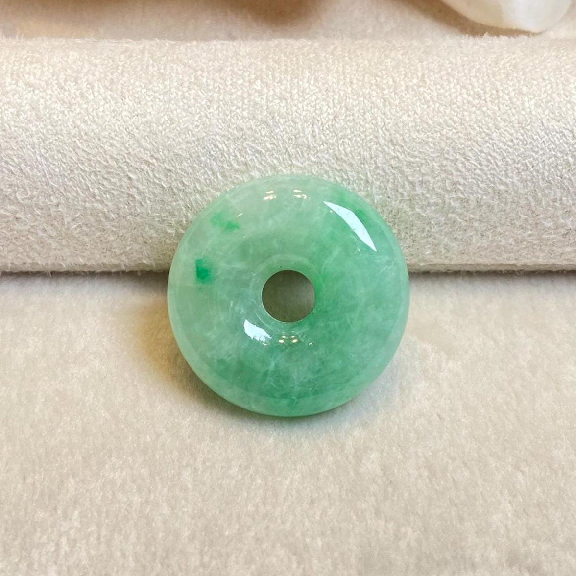 Bright Apple Green Burmese Jade Donut Pendant - 5 Unique Variants