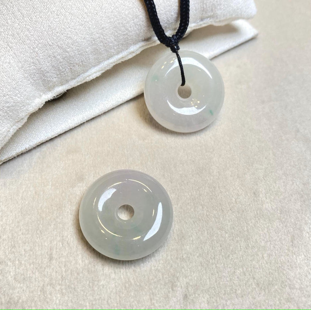 Gransky Natural Men's Type A Green & Purple Jade Disc Pendant