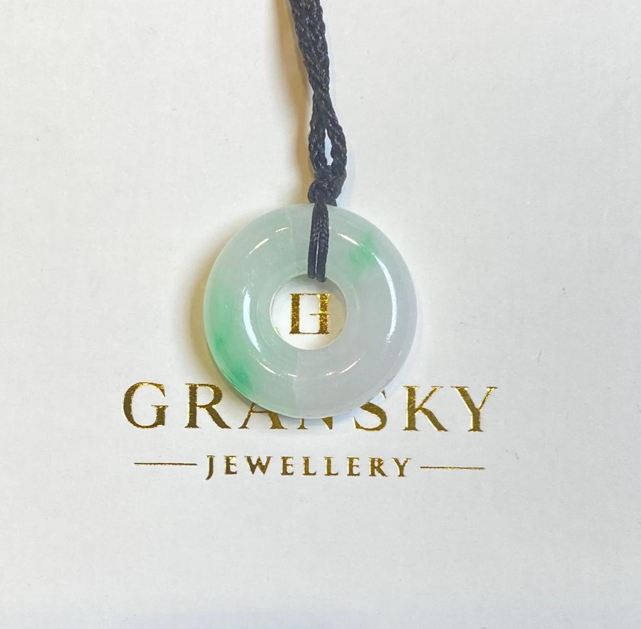 Green Jade Round Donut Pendant - Symbol of Peace and Prosperity