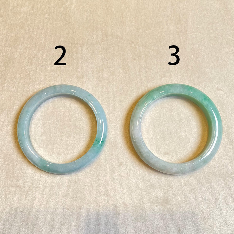 54.8mm Natural Jadeite Real Jade Green Bangle Bracelet