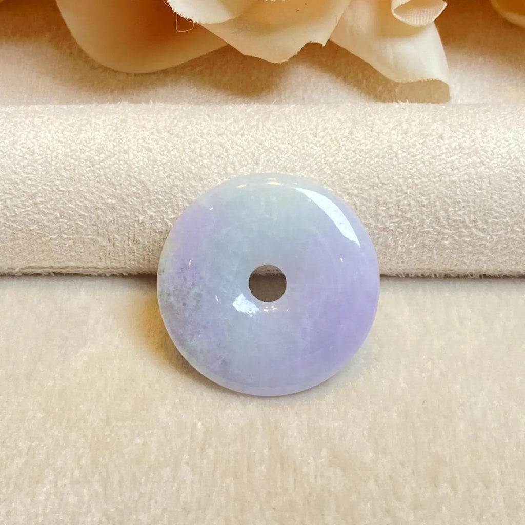 24mm Gransky Purple and Green Donut Jade Pendant Necklace