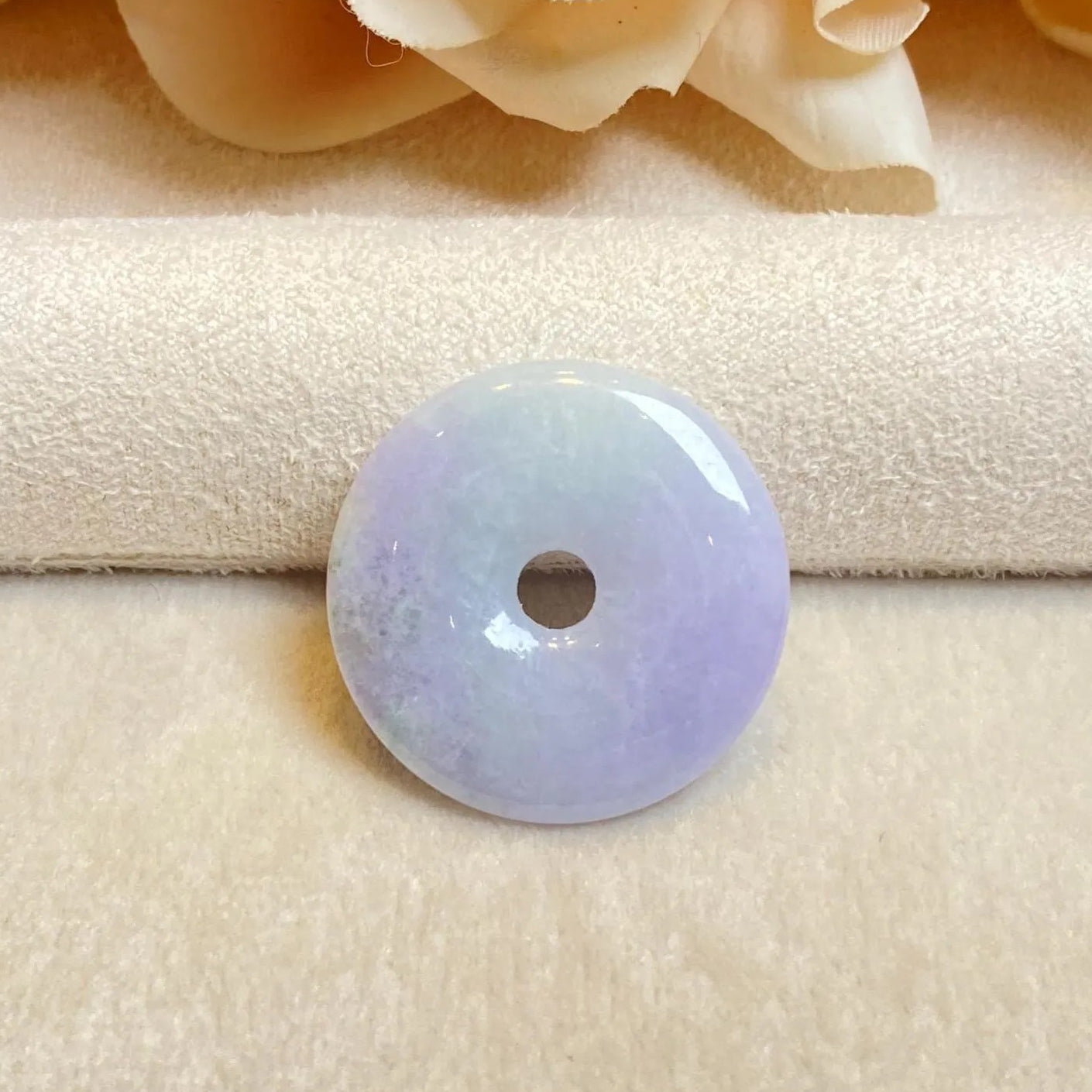 24mm Gransky Purple and Green Donut Jade Pendant Necklace