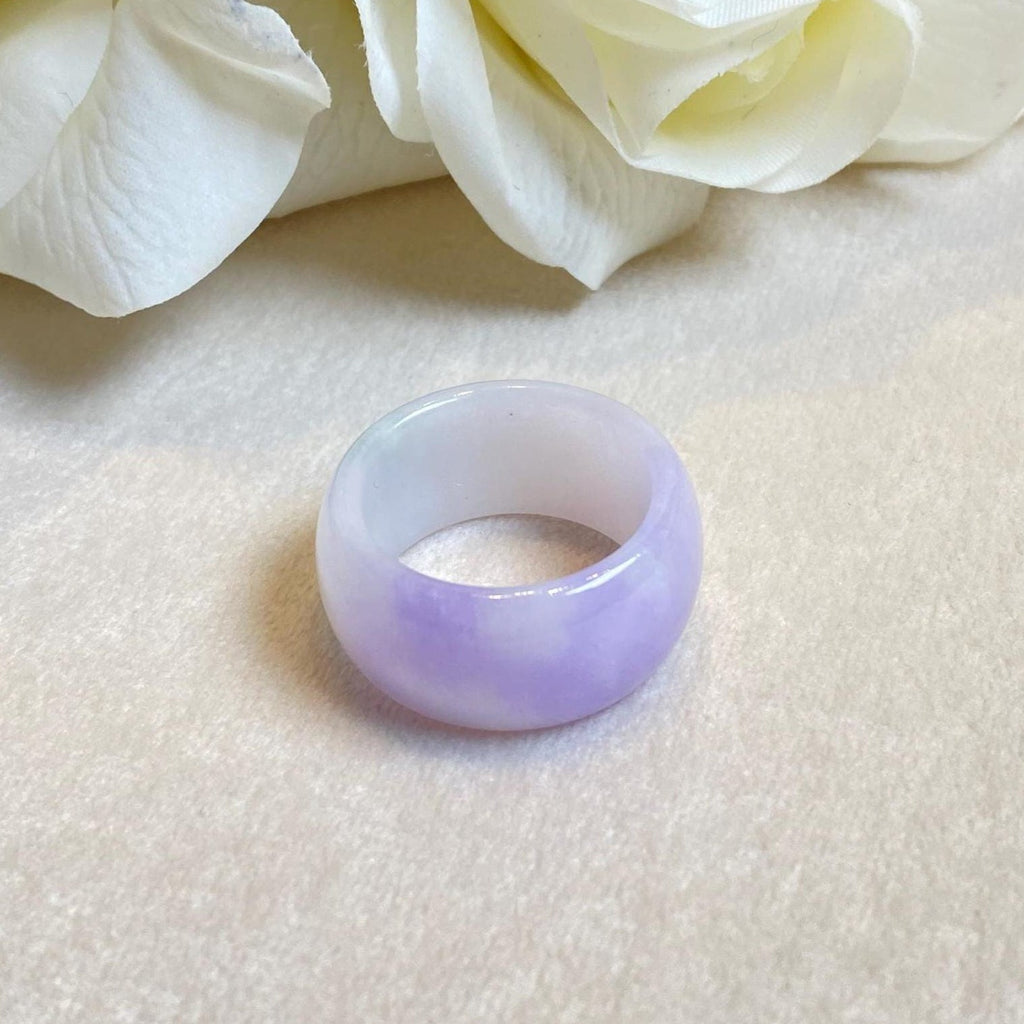 US 9.5 Gransky Handmade Genuine Purple Jadeite Type A Purple Jade Ring