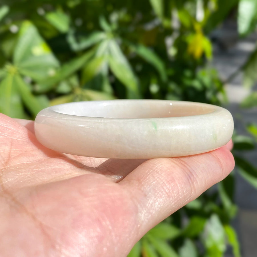 57.0mm Natural Jadeite Real Jade Round Bangle Bracelet