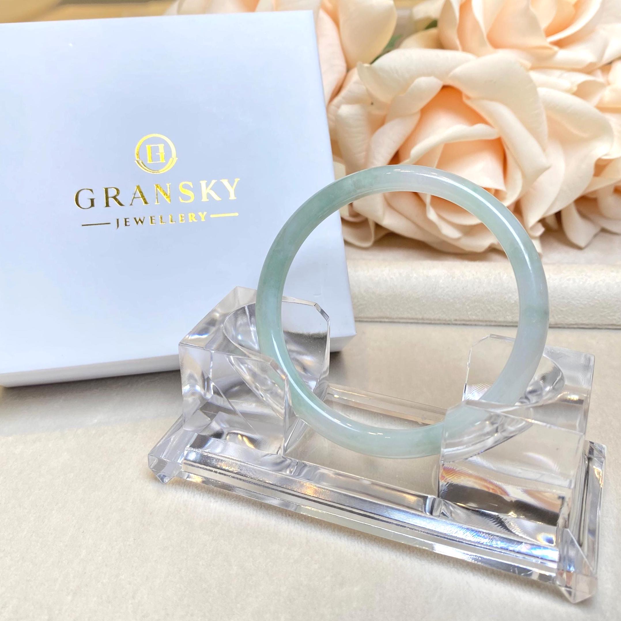 51mm Green Color Jadeite Bangle – Untreated Natural Green Burmese Jadeite