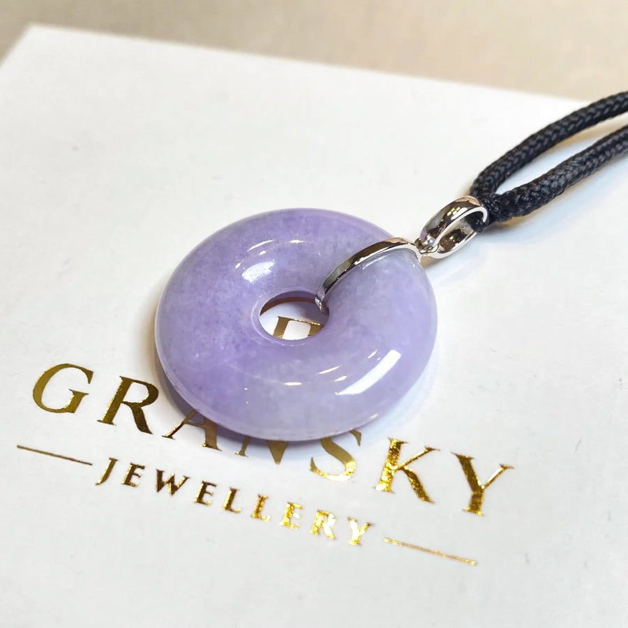 Deep Purple Jade Necklace 18k Gold Bail - Certified Natural Jadeite