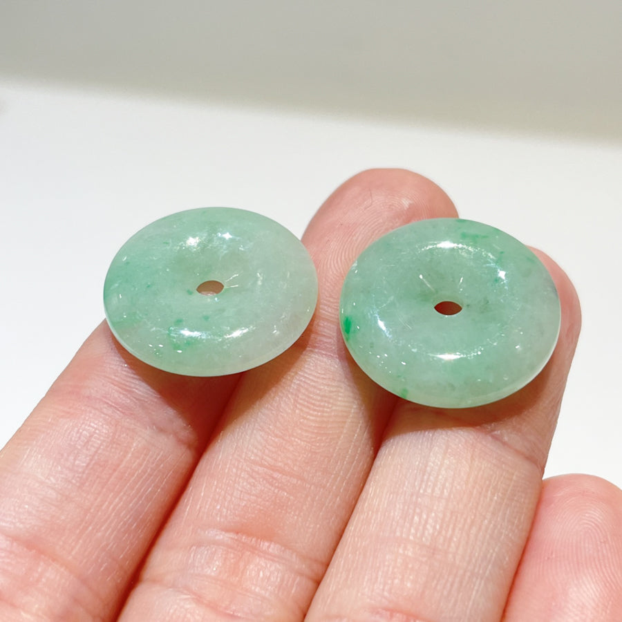 20mm Apple Green Jade Disc Pendent