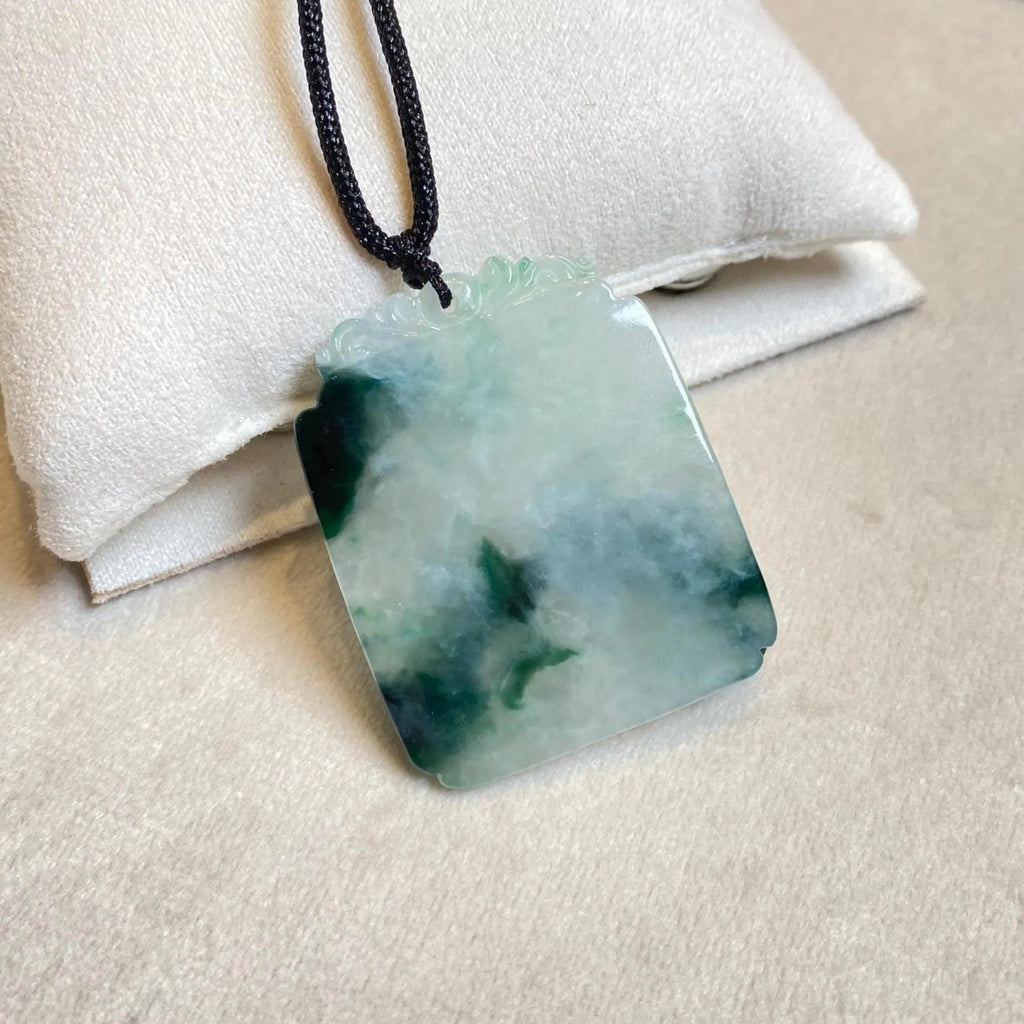 Green Jadeite Bamboo Pendant - Natural Type-A Jade
