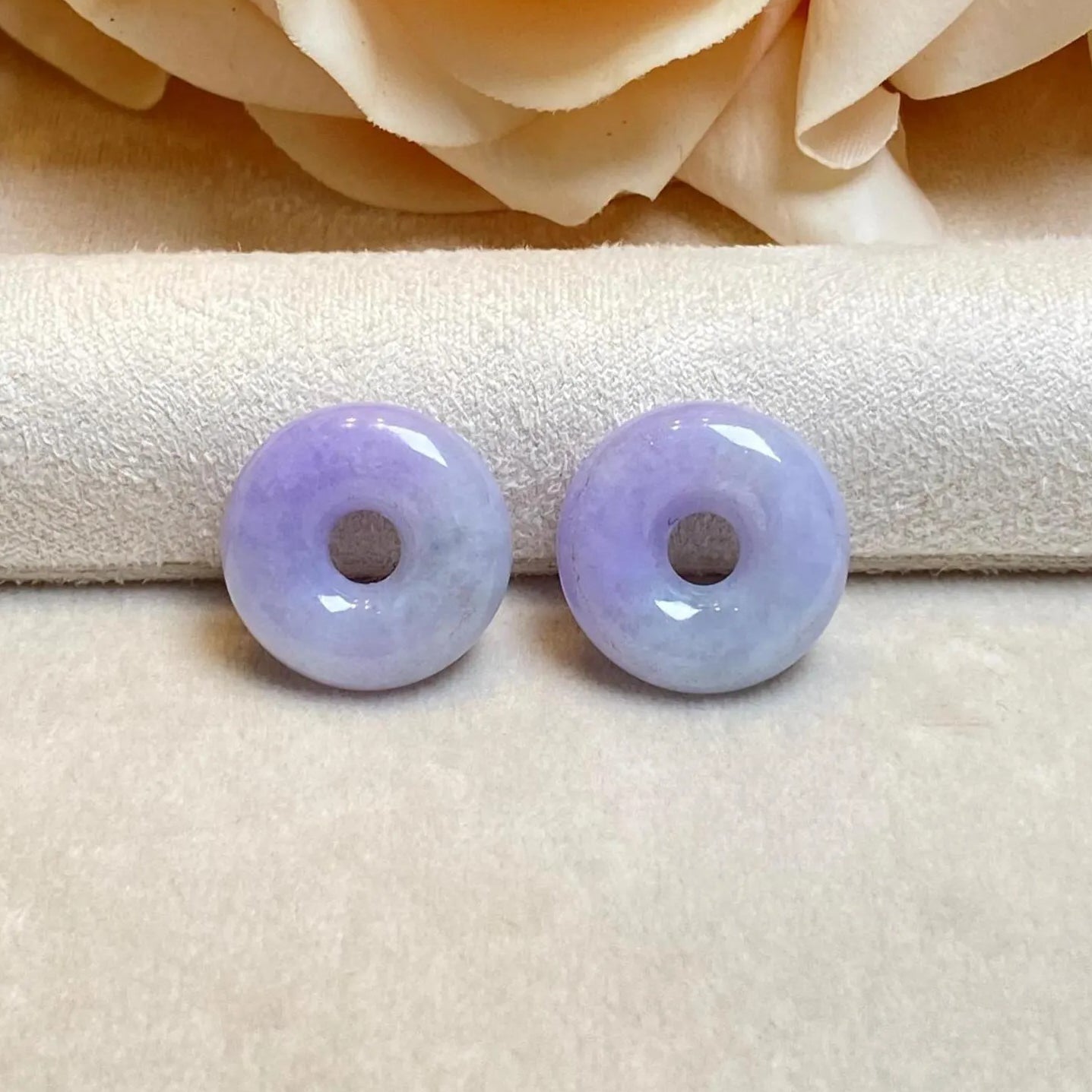 Five Pairs of Round Donut-Shaped Loose Jade for Earrings, Necklaces, and Bracelets DIY