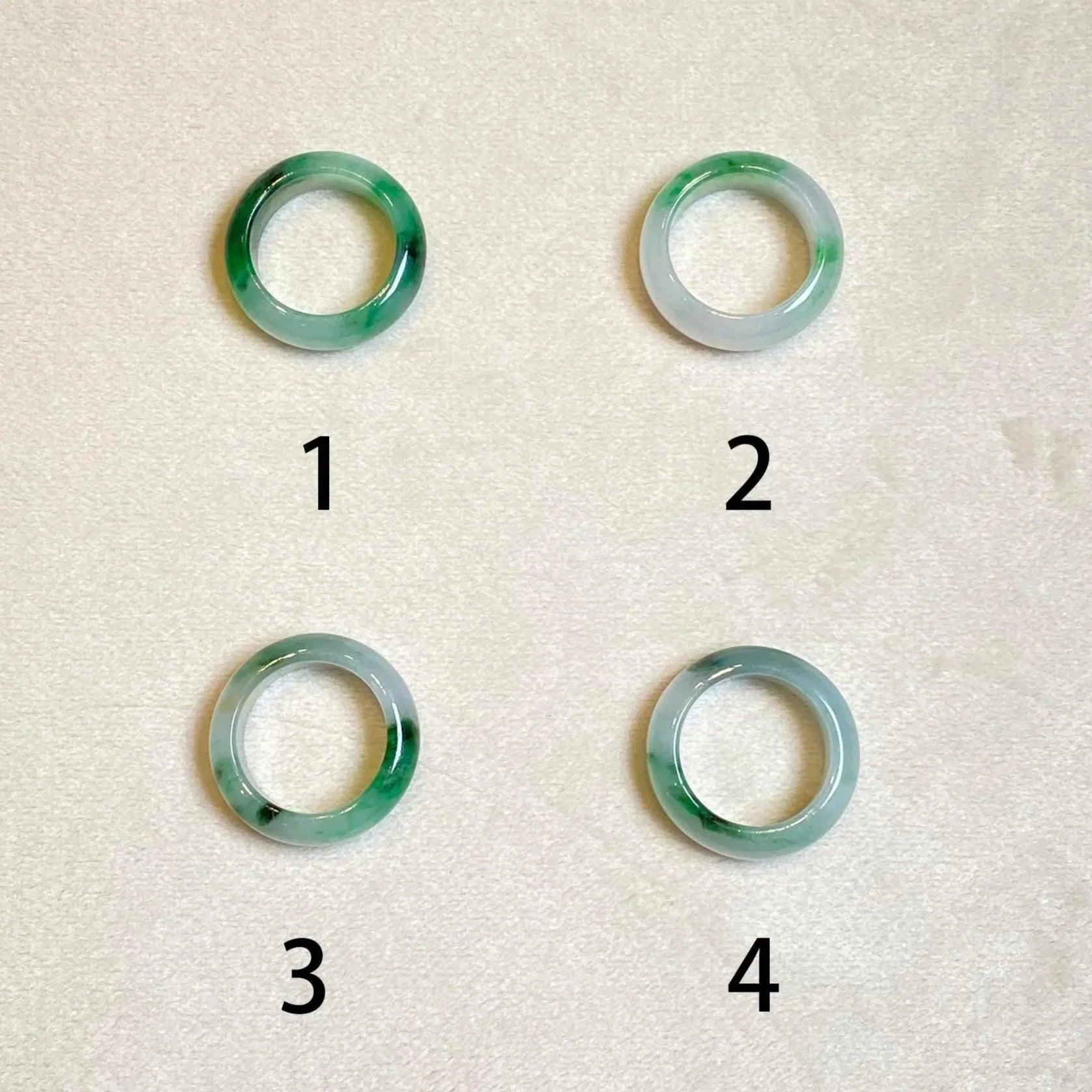 US 7 Gransky Natural Untreated Smooth Green Band Jade Ring