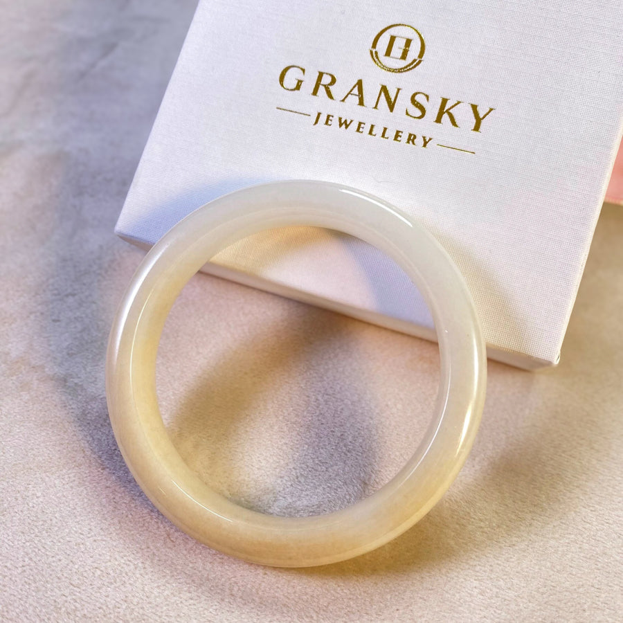 57.0mm Natural Jadeite Real Jade Round Bangle Bracelet
