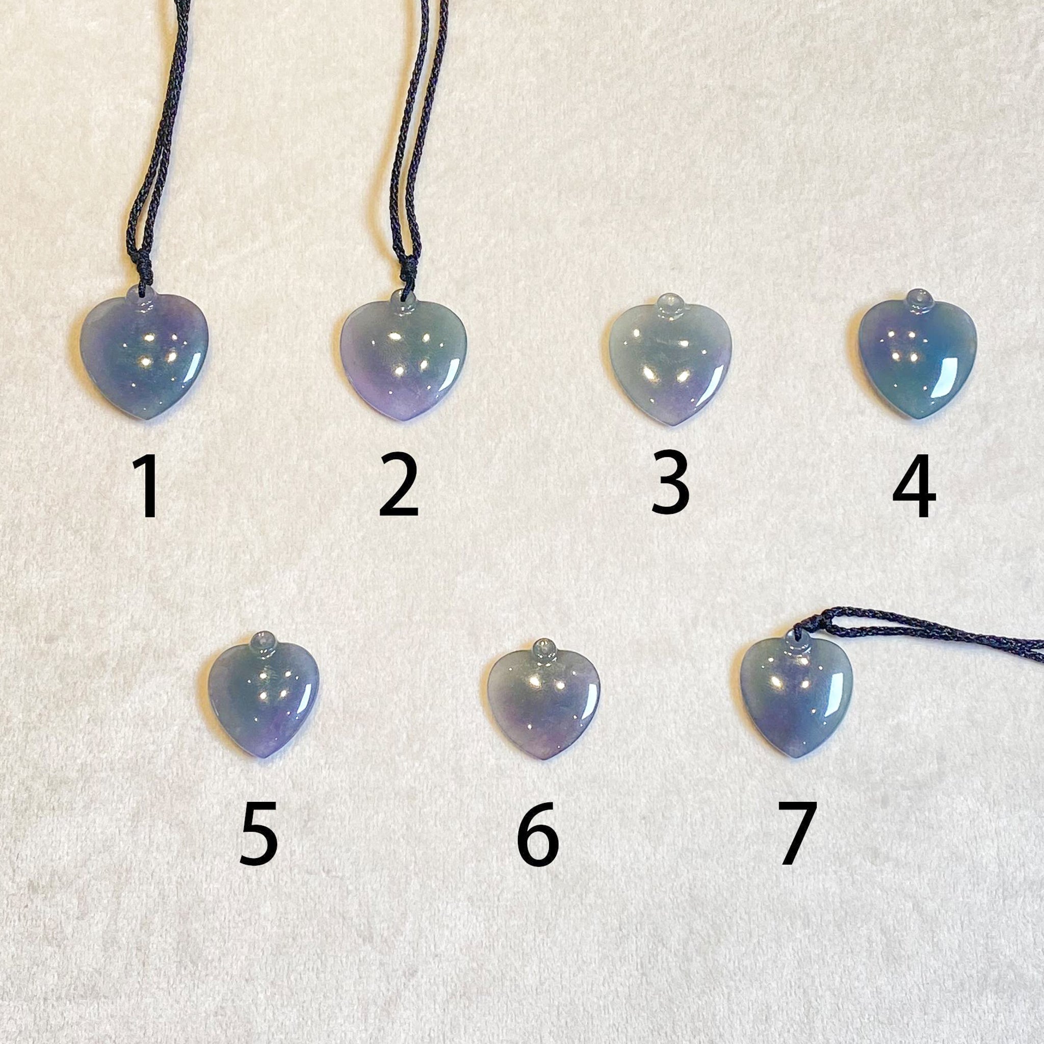 Dainty Heart Shape Purple Jade Pendant Necklace