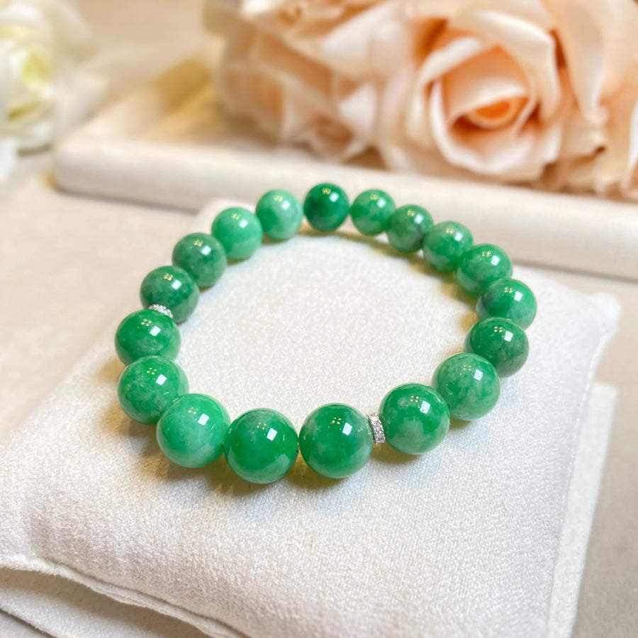 Gransky Jewellery Imperial Green Jade Beaded Bracelet - 17cm