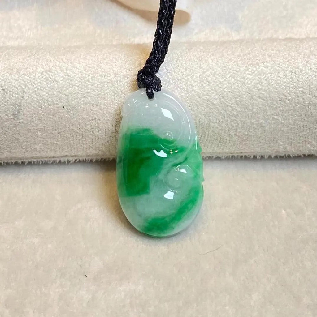 Green Jade Ruyi Pendant Necklace - Certified Natural Type-A Jadeite