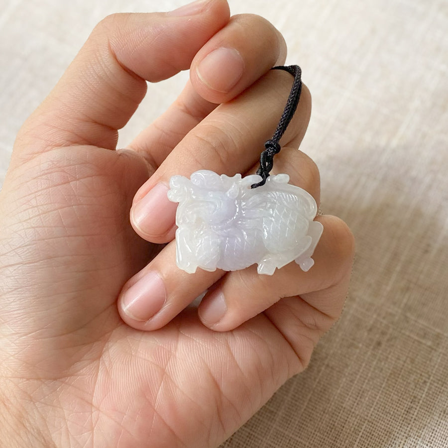 High Quality Type A Jade Hand Carved Unicorn Jade Pendant