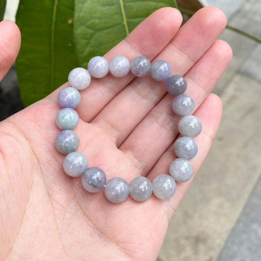 Gransky Purple Jadeite Beaded Bracelet - Natural Untreated Type-A Burmese